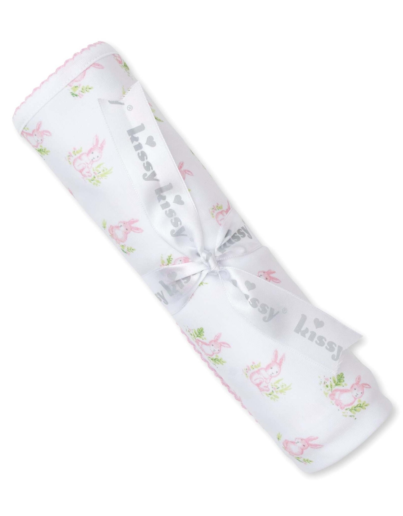 Kissy Kissy Pink Cottontail Hollow Swaddle Blanket