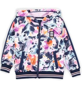 Noruk Pastel Lilac Leaves Athletic Zip Hoodie