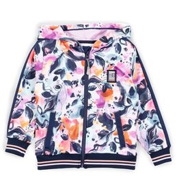 Noruk Pastel Lilac Leaves Athletic Zip Hoodie