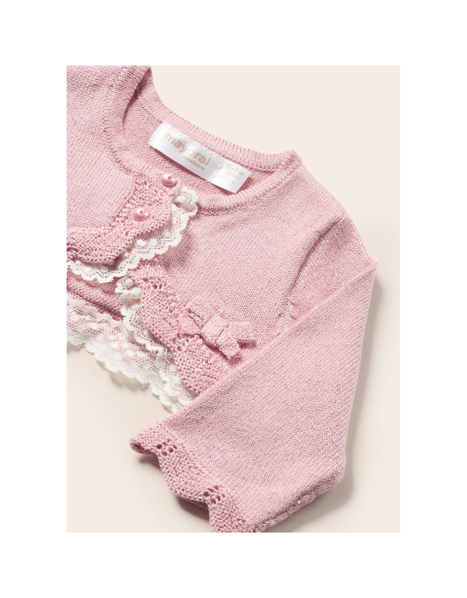 Mayoral Rosette Baby Dress Knit Cardigan