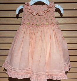 Casero Smocked Peach Baby Dress