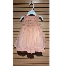 Casero Smocked Peach Baby Dress