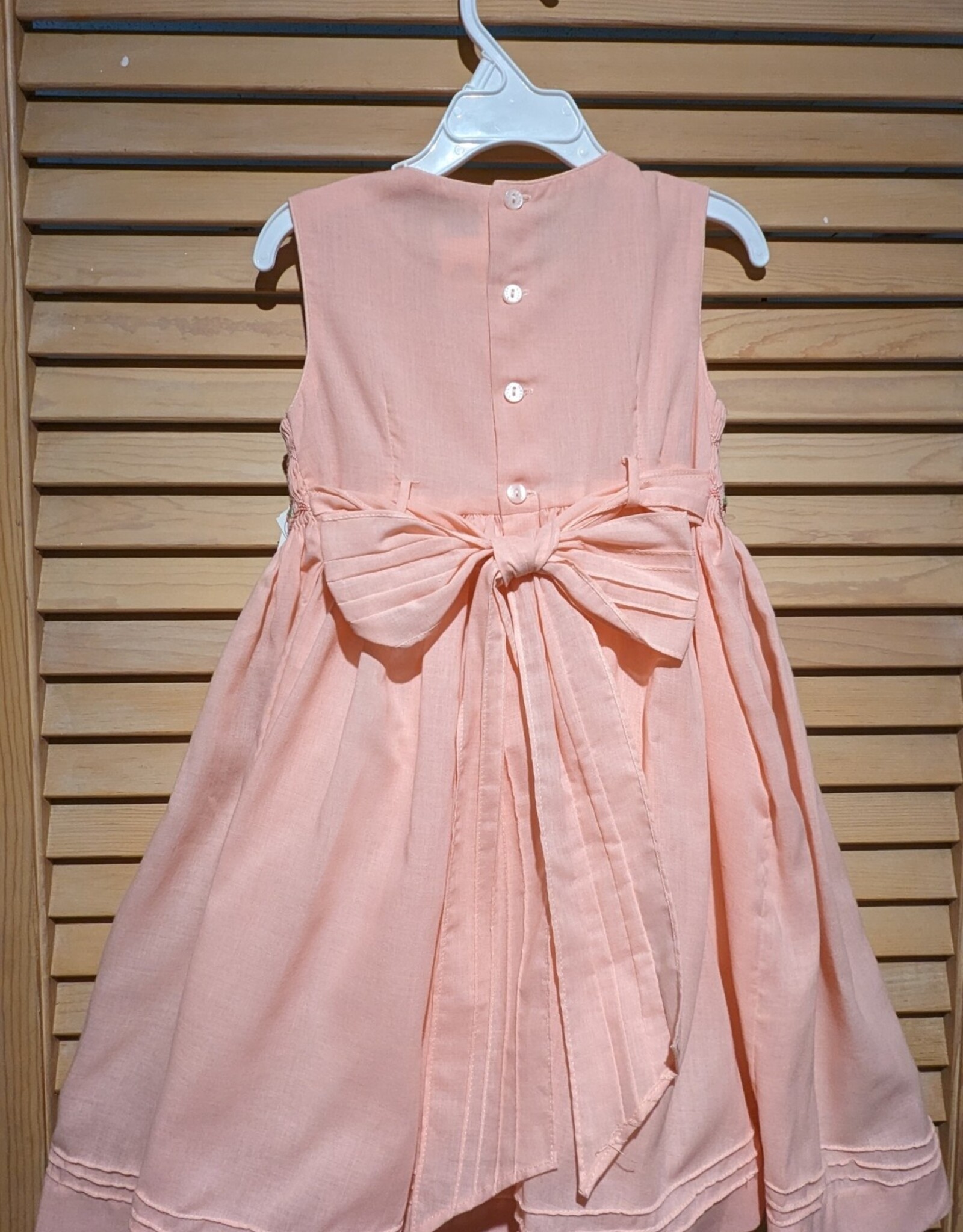 Casero Smocked Peach Dress