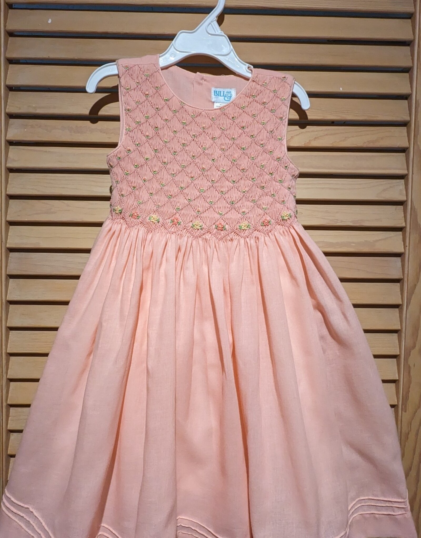 Casero Smocked Peach Dress