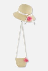 Deux Par Deux Straw Bag and Hat Set
