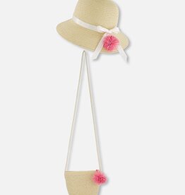 Deux Par Deux Straw Bag and Hat Set