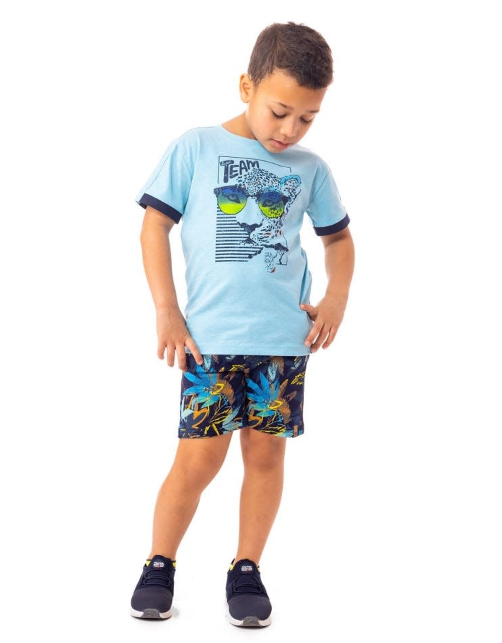 Noruk Safari Color Block Printed Bermuda Shorts