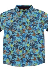 Noruk Safari Color Block Printed Button Up Shirt