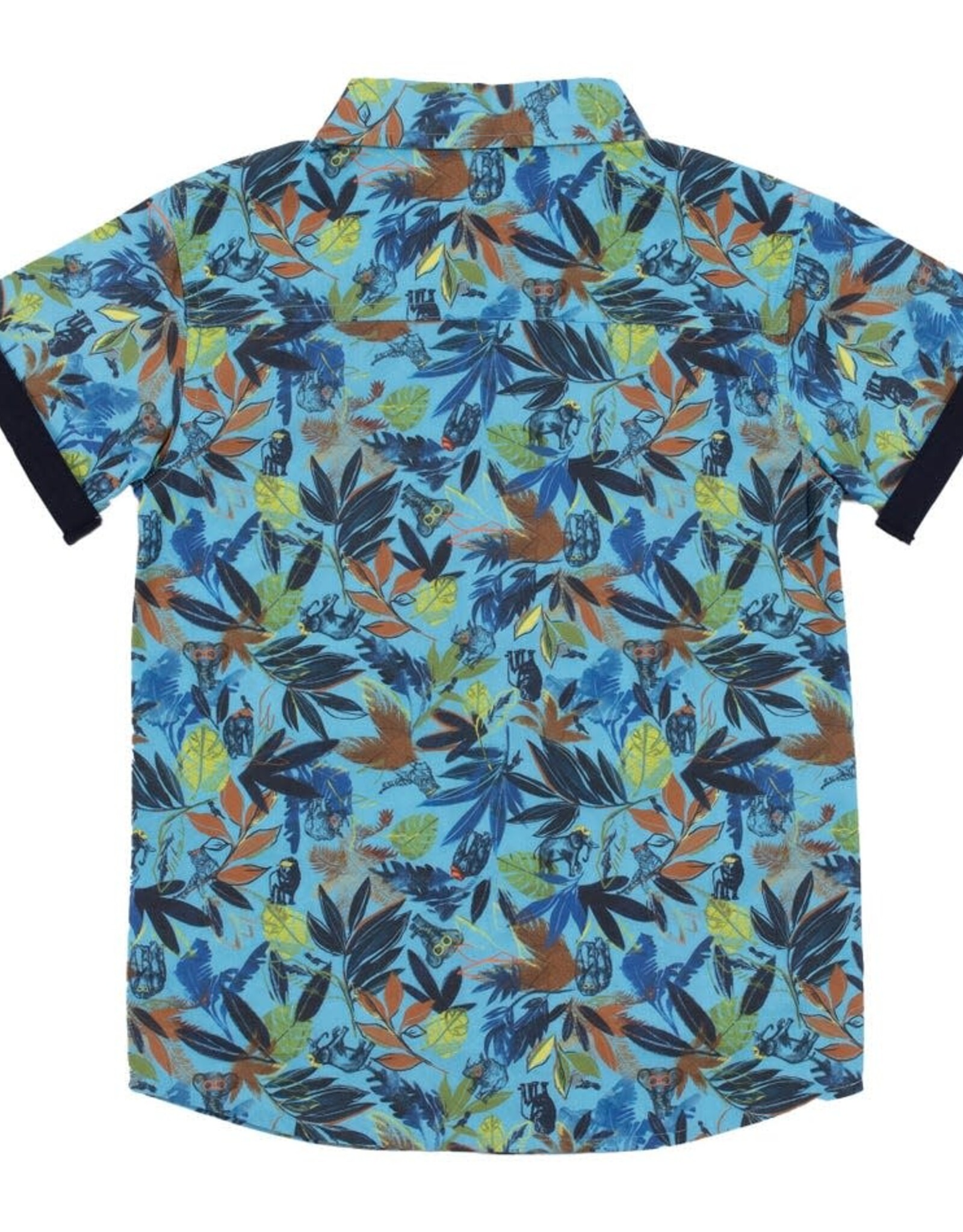 Noruk Safari Color Block Printed Button Up Shirt