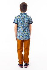 Noruk Safari Color Block Printed Button Up Shirt