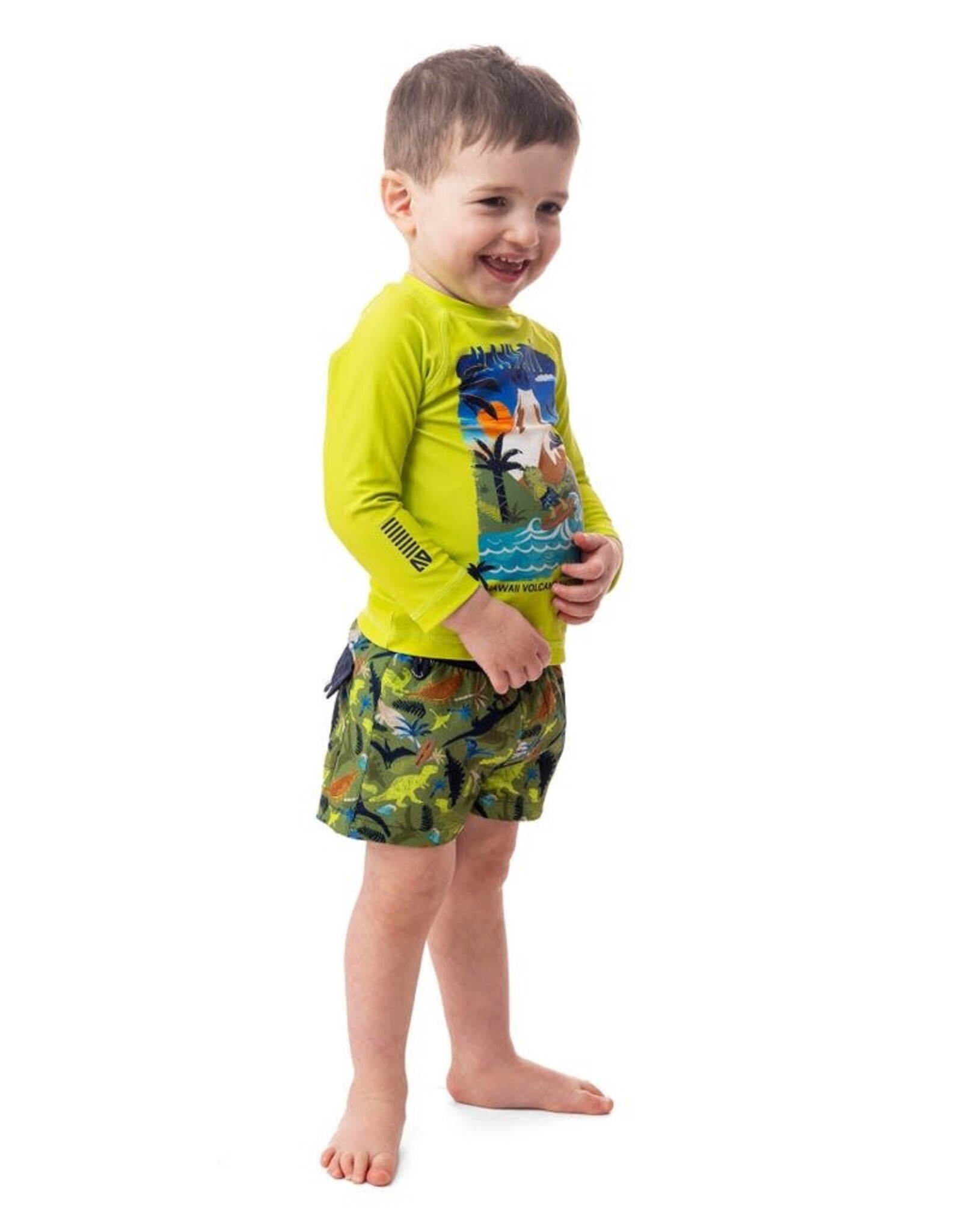 Noruk Olive Dinos UV Boardshorts