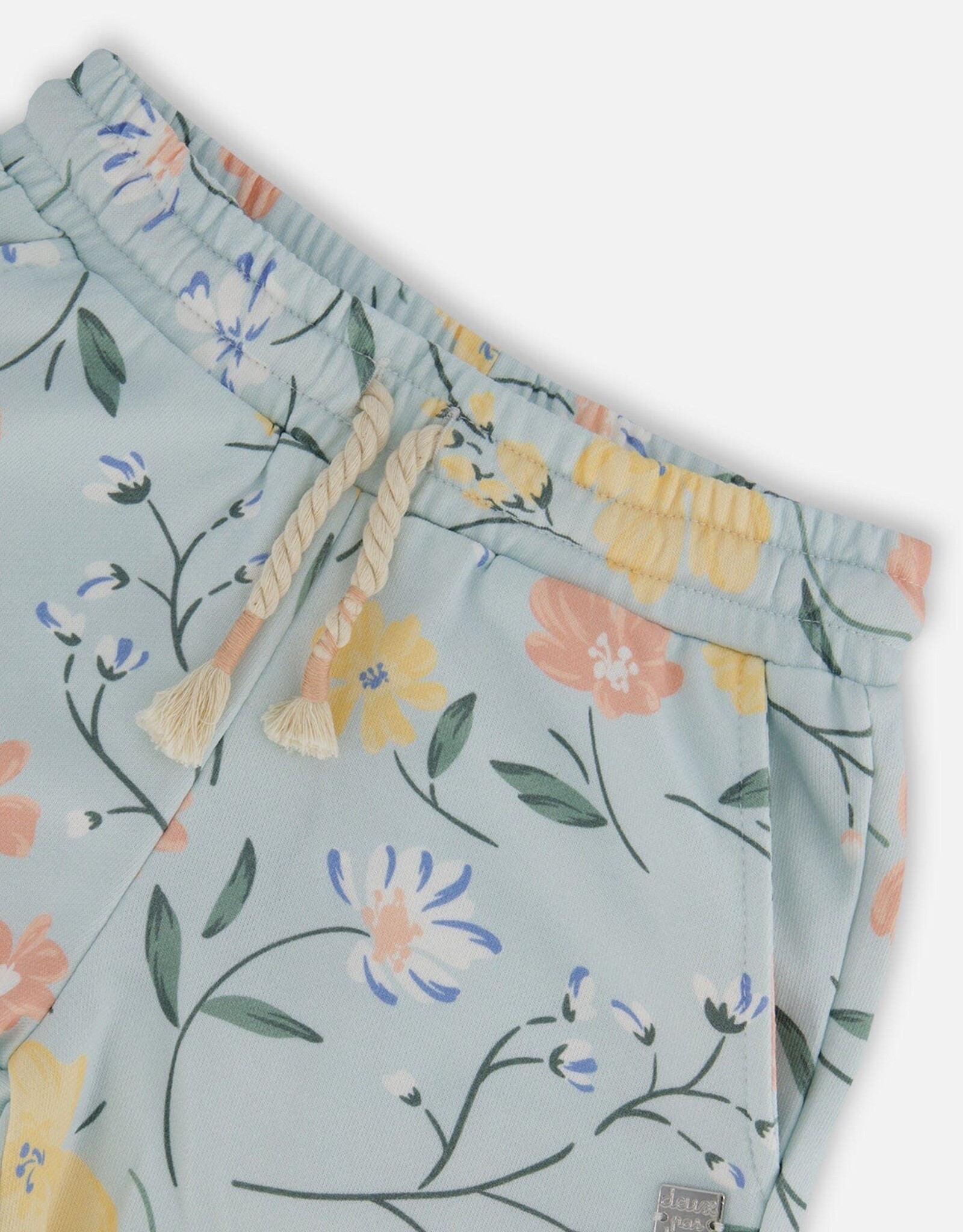 Deux Par Deux Baby Blue Flowers Shorts