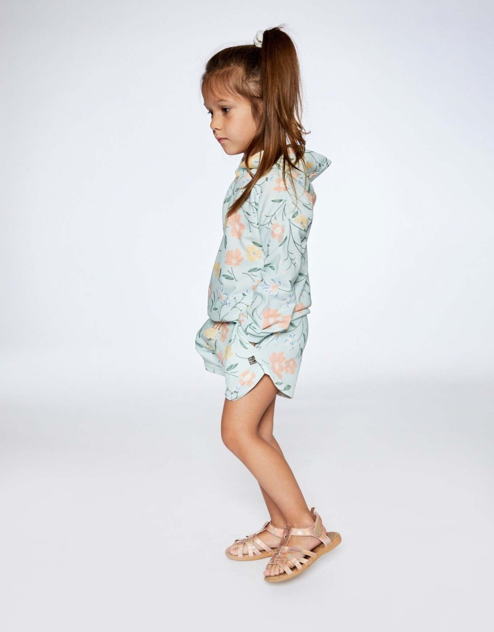 Deux Par Deux Baby Blue Flowers Shorts