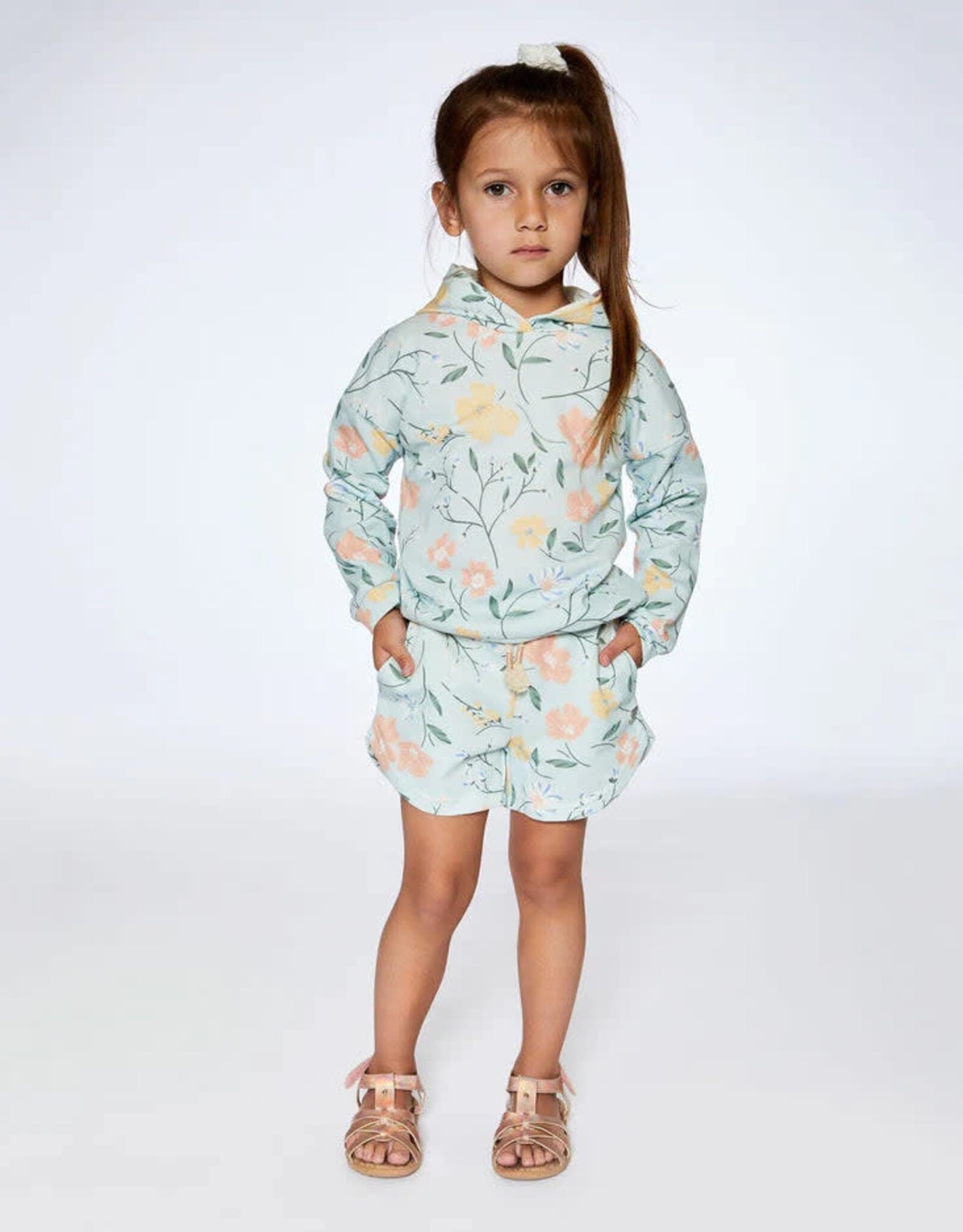 Deux Par Deux Baby Blue Flowers Sweatshirt