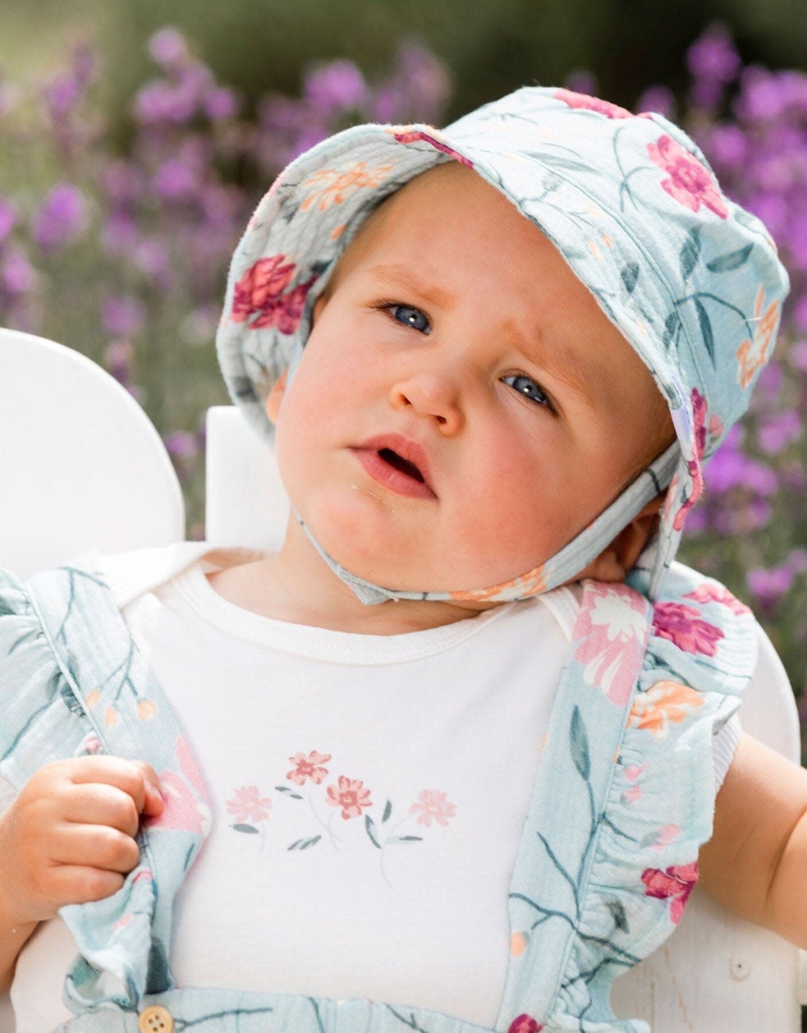 Deux Par Deux Big Flowers Muslin Hat