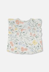 Deux Par Deux Flower Frill Top