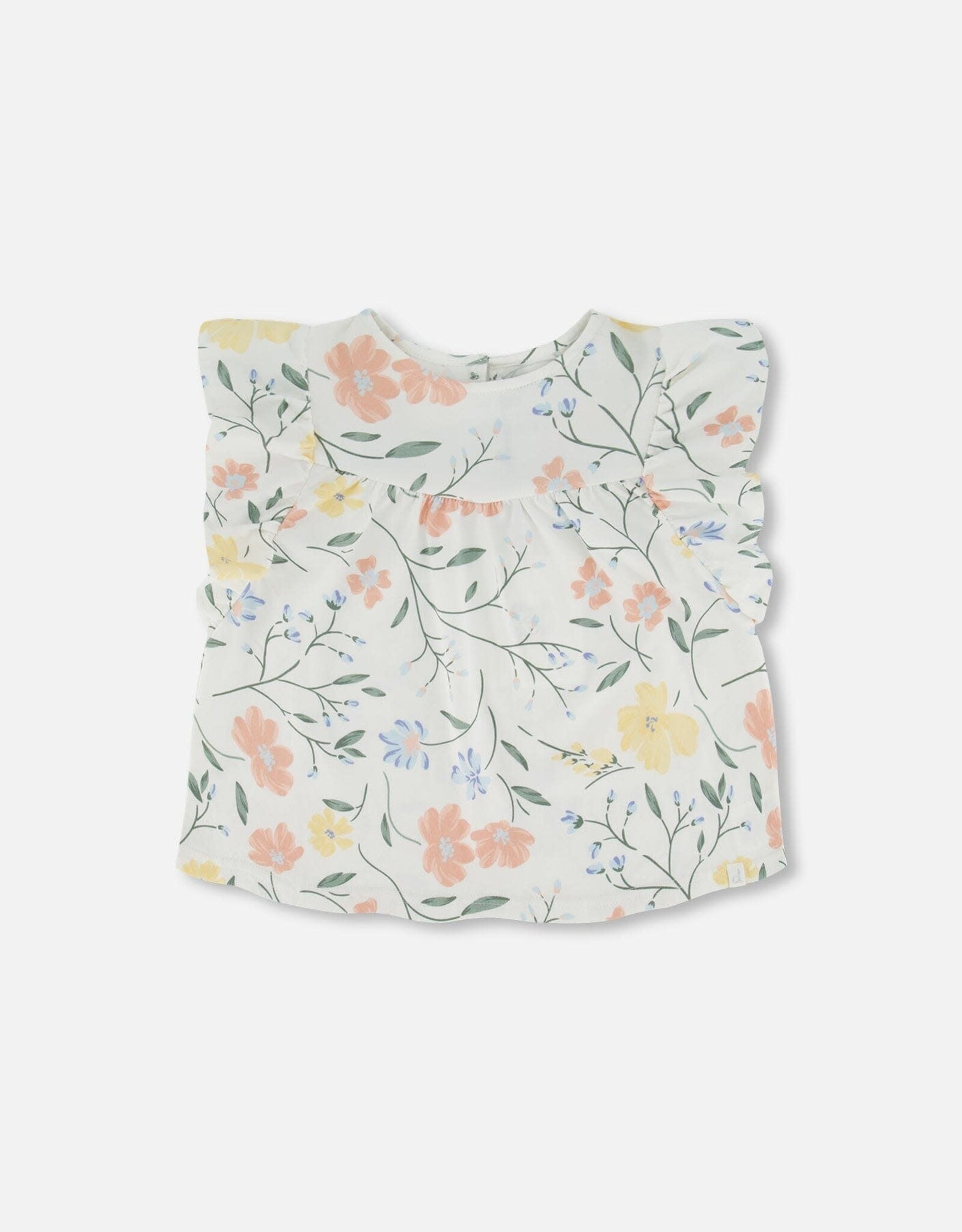Deux Par Deux Flower Frill Top