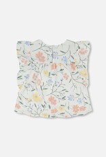 Deux Par Deux Flower Frill Top