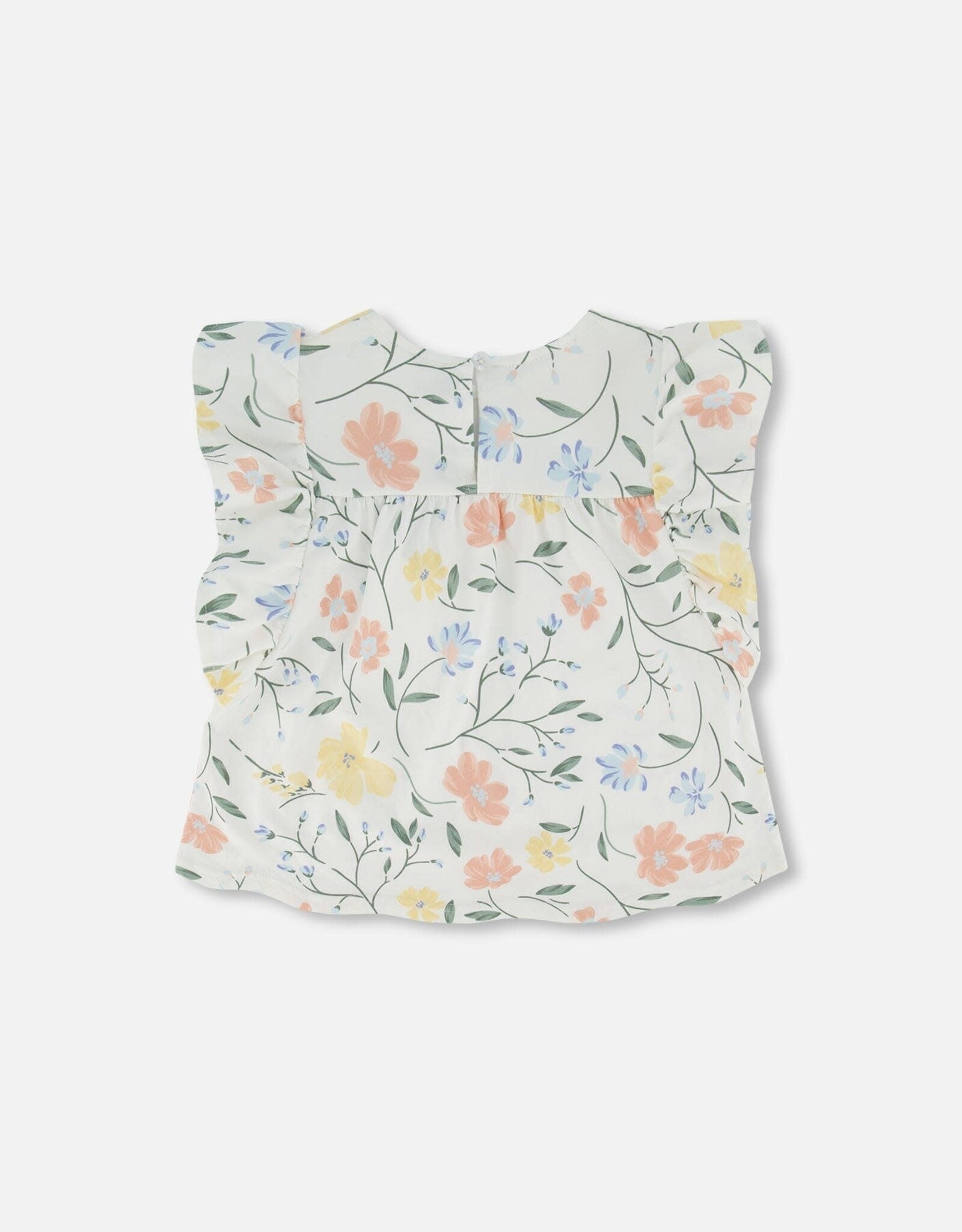 Deux Par Deux Flower Frill Top