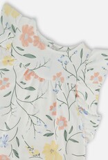 Deux Par Deux Flower Frill Top