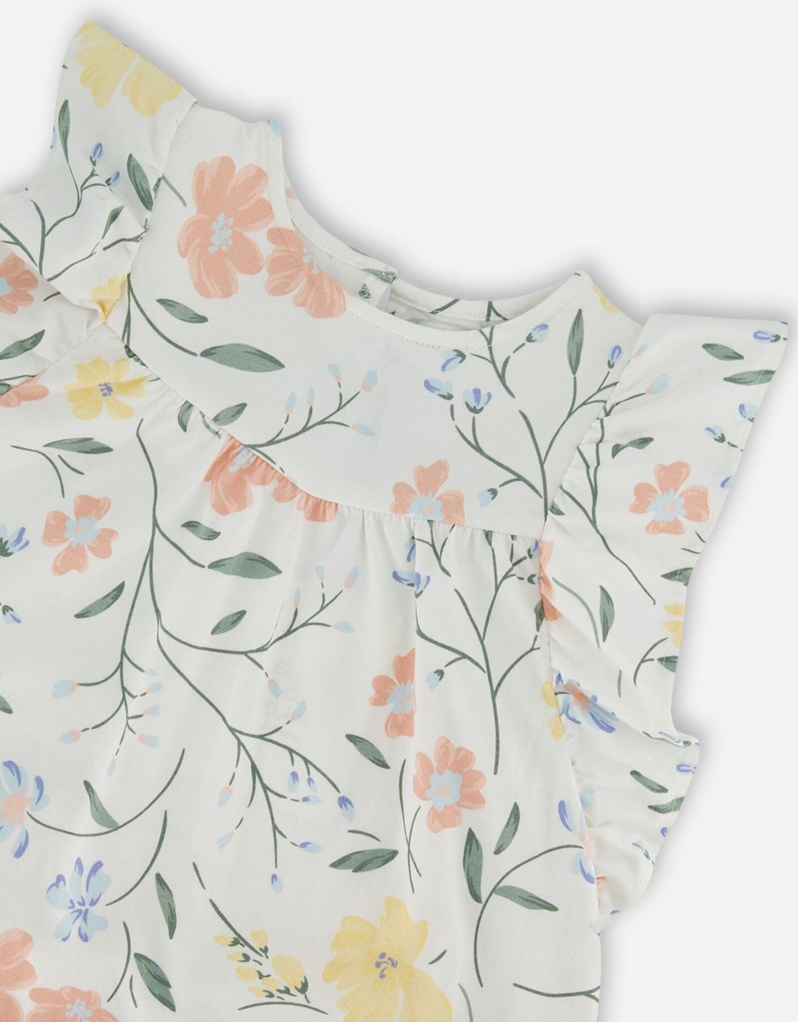 Deux Par Deux Flower Frill Top