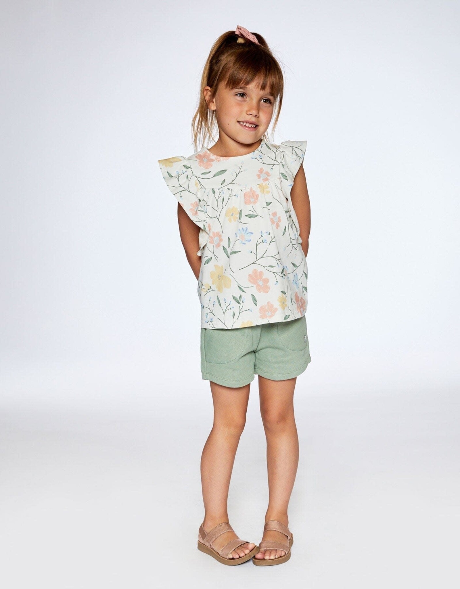 Deux Par Deux Flower Frill Top