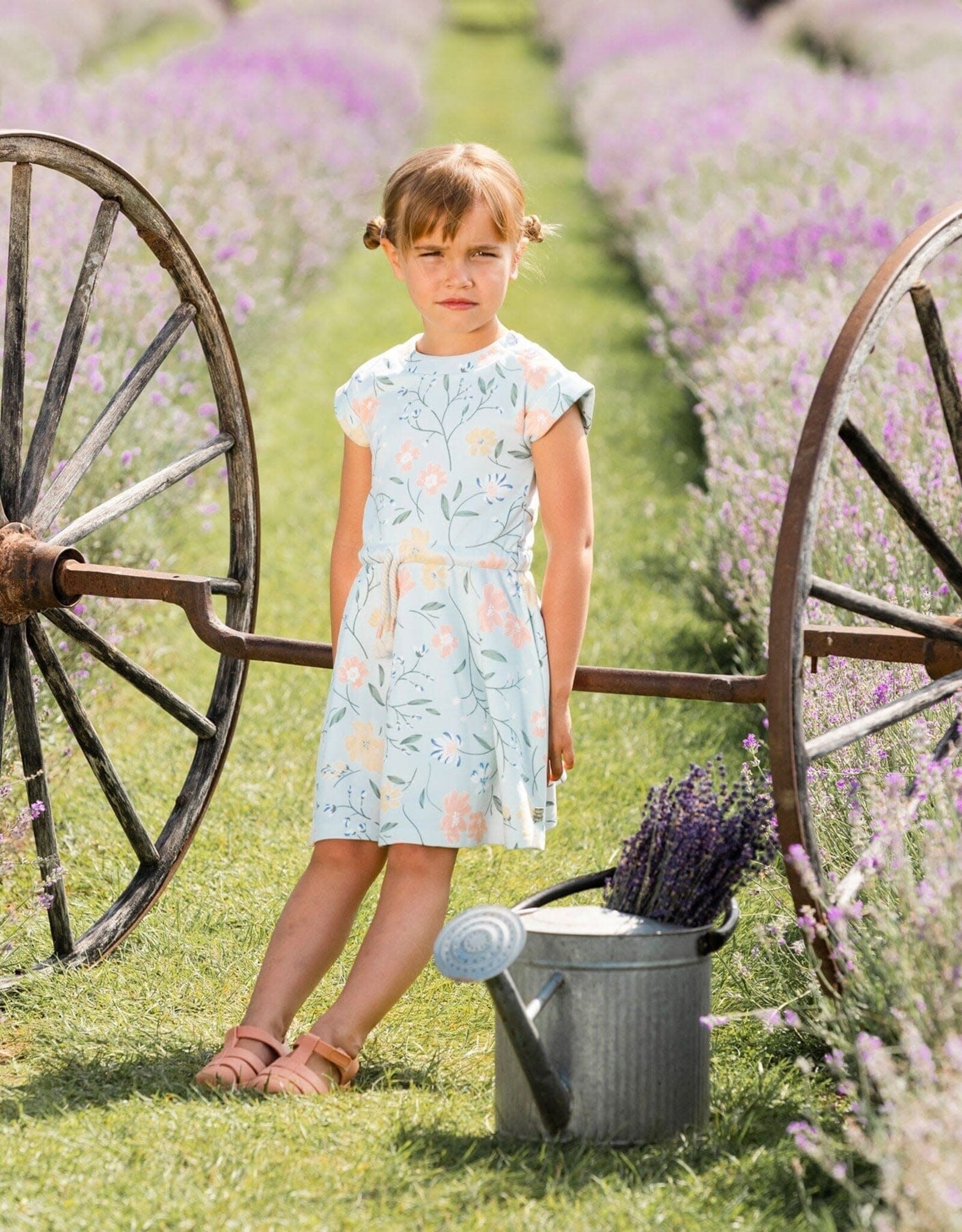 Deux Par Deux Baby Blue Flowers Dress