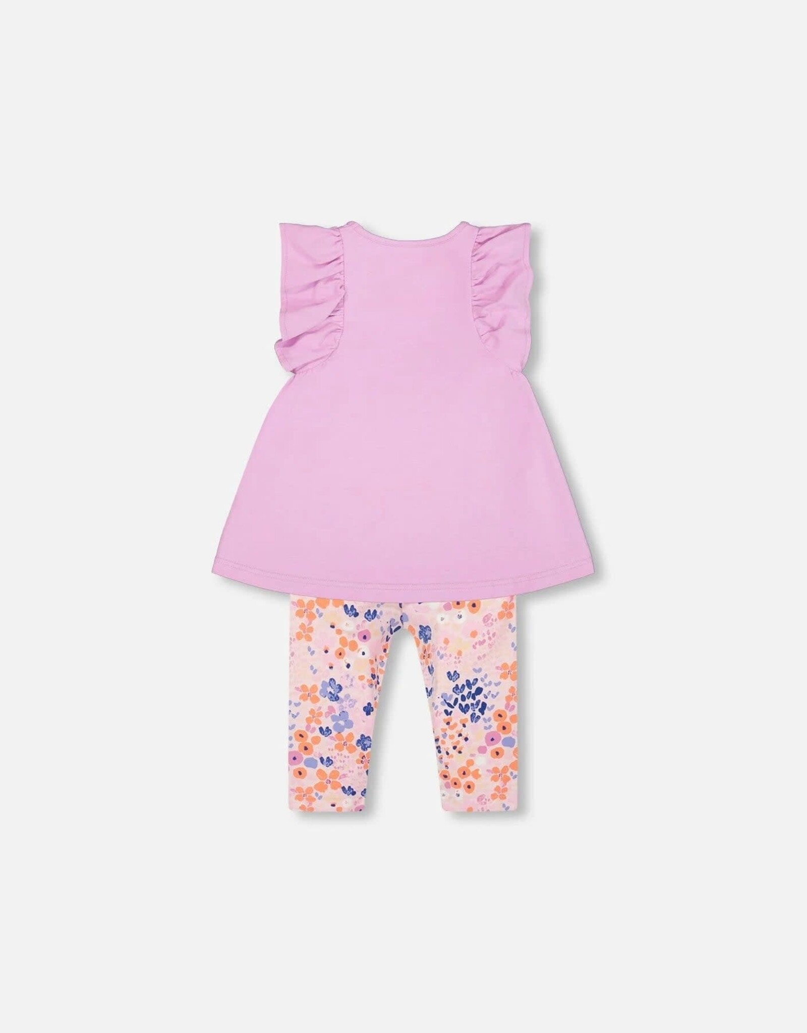 Deux Par Deux Fields Flowers Top/Capri Set