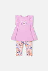 Deux Par Deux Fields Flowers Top/Capri Set