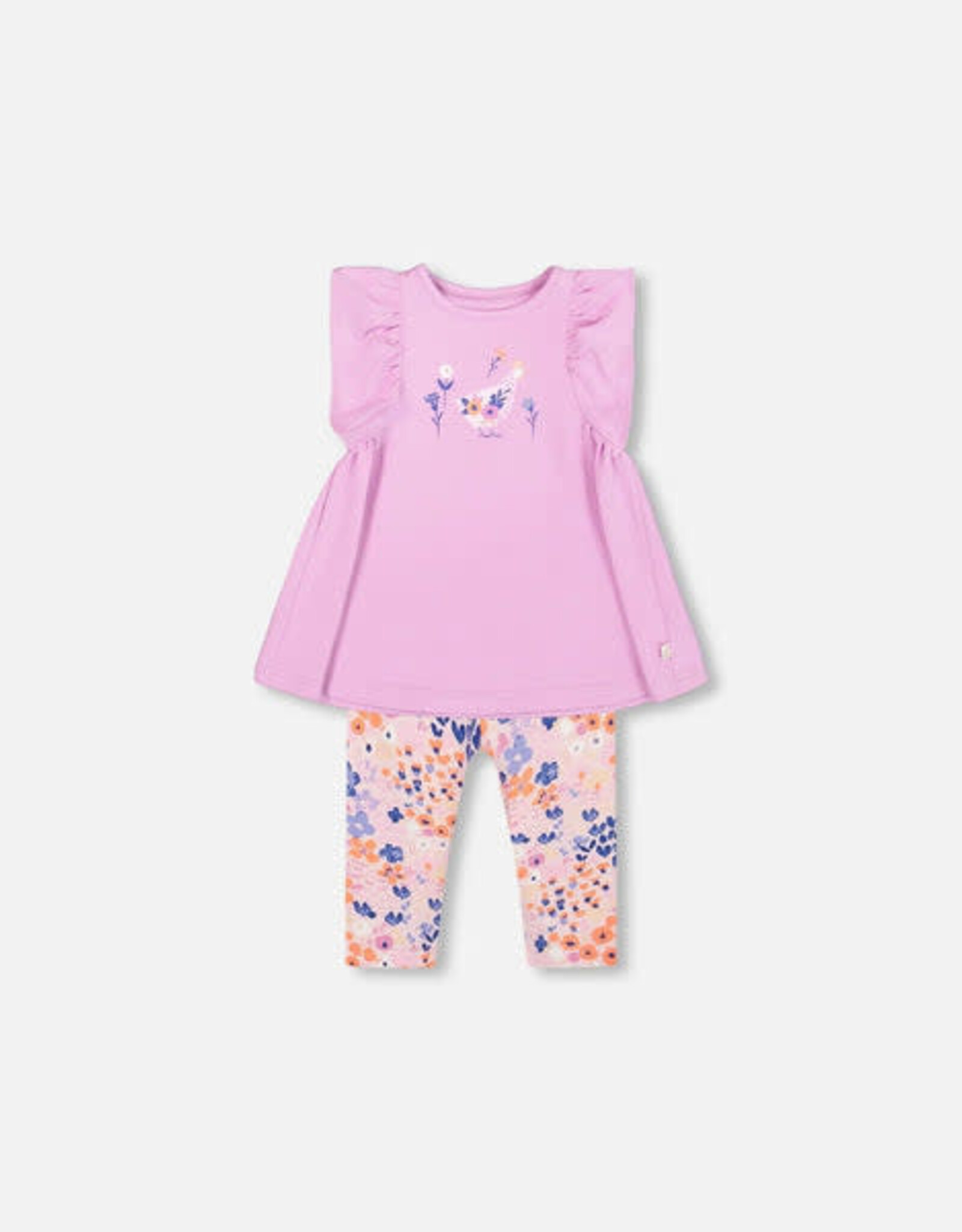 Deux Par Deux Fields Flowers Top/Capri Set