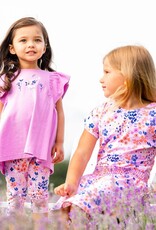 Deux Par Deux Fields Flowers Top/Capri Set