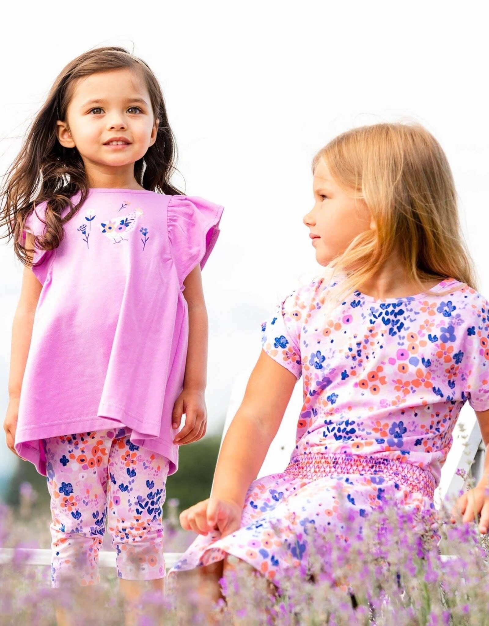 Deux Par Deux Fields Flowers Top/Capri Set