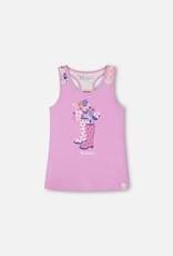 Deux Par Deux Violet Tulle T-Back Top