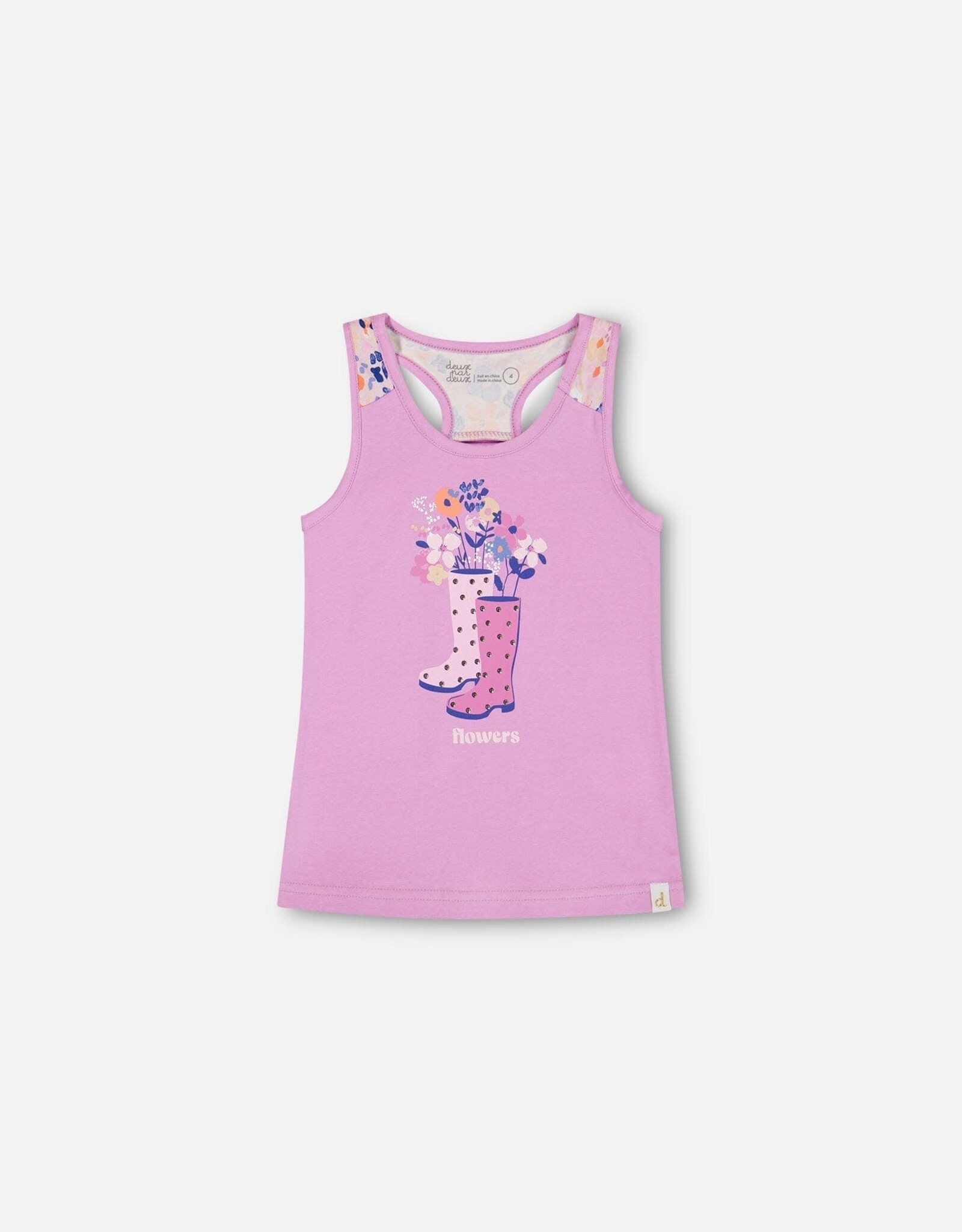 Deux Par Deux Violet Tulle T-Back Top