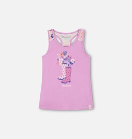 Deux Par Deux Violet Tulle T-Back Top