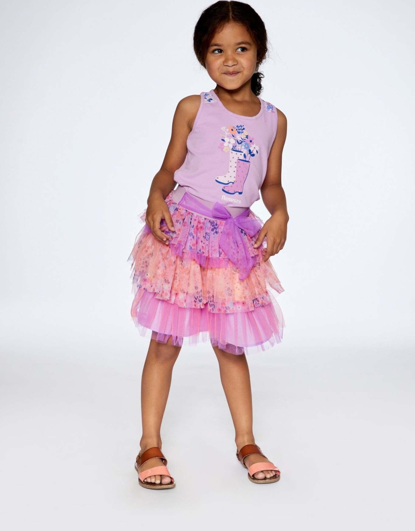 Deux Par Deux Violet Tulle T-Back Top