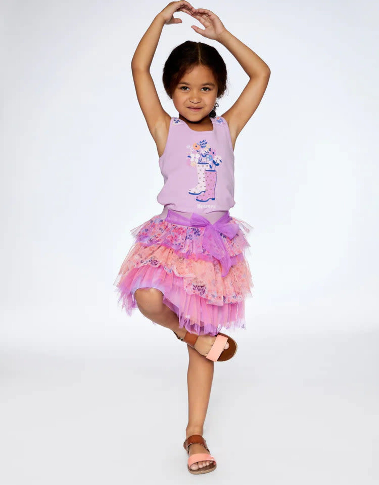 Deux Par Deux Rainbow Ruffle Skirts