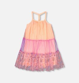 Deux Par Deux Rainbow Color Block Dress