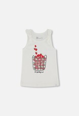 Deux Par Deux Off White Tank Top w/Print