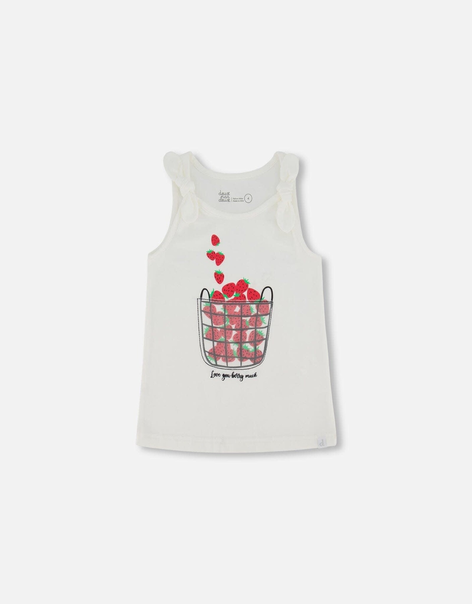 Deux Par Deux Off White Tank Top w/Print