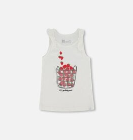 Deux Par Deux Off White Tank Top w/Print