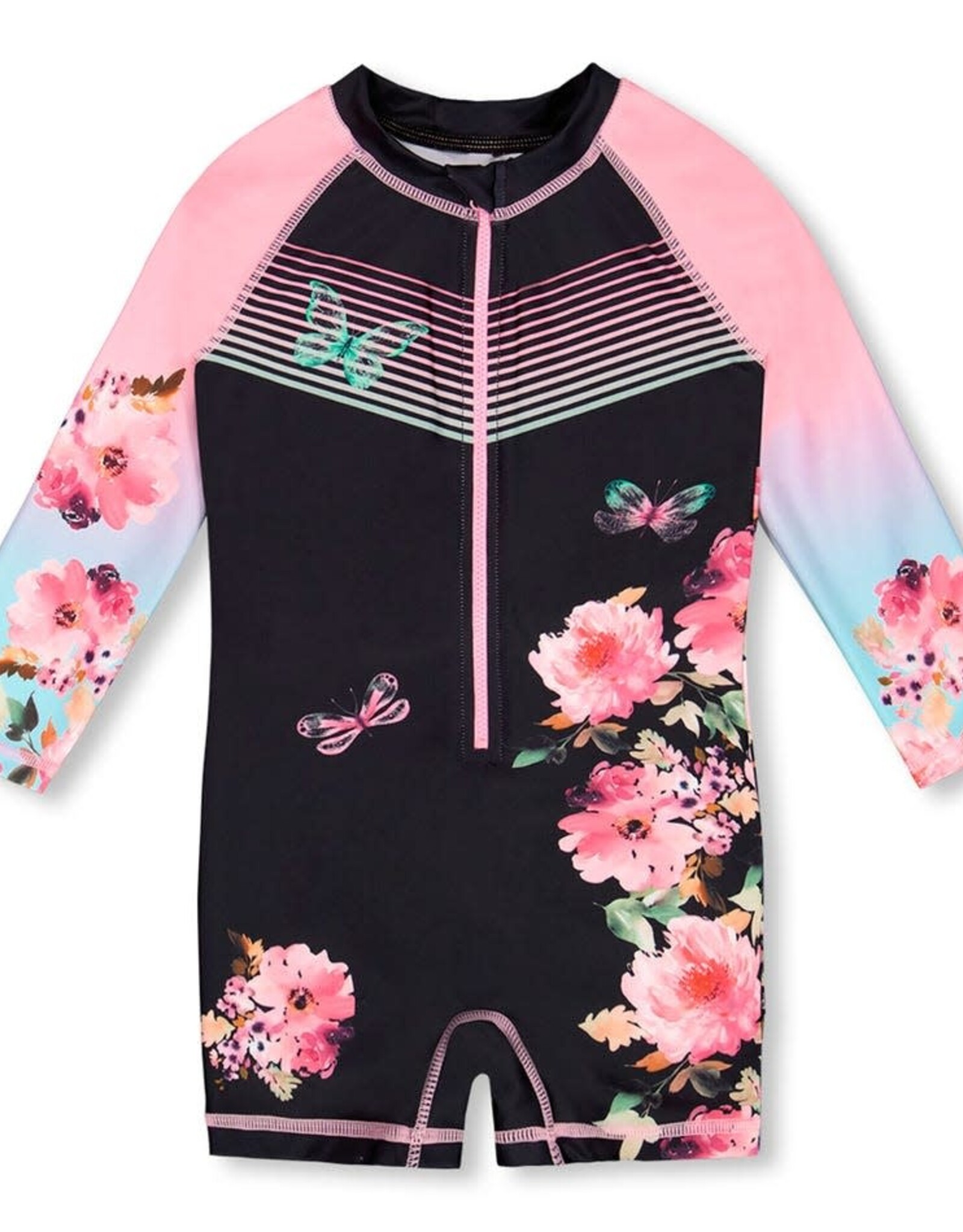 Deux Par Deux Anthracite Floral Rashguard