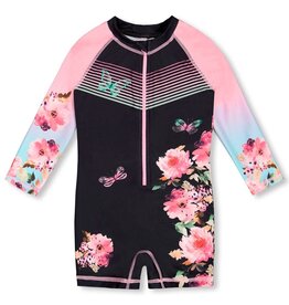 Deux Par Deux Anthracite Floral Rashguard