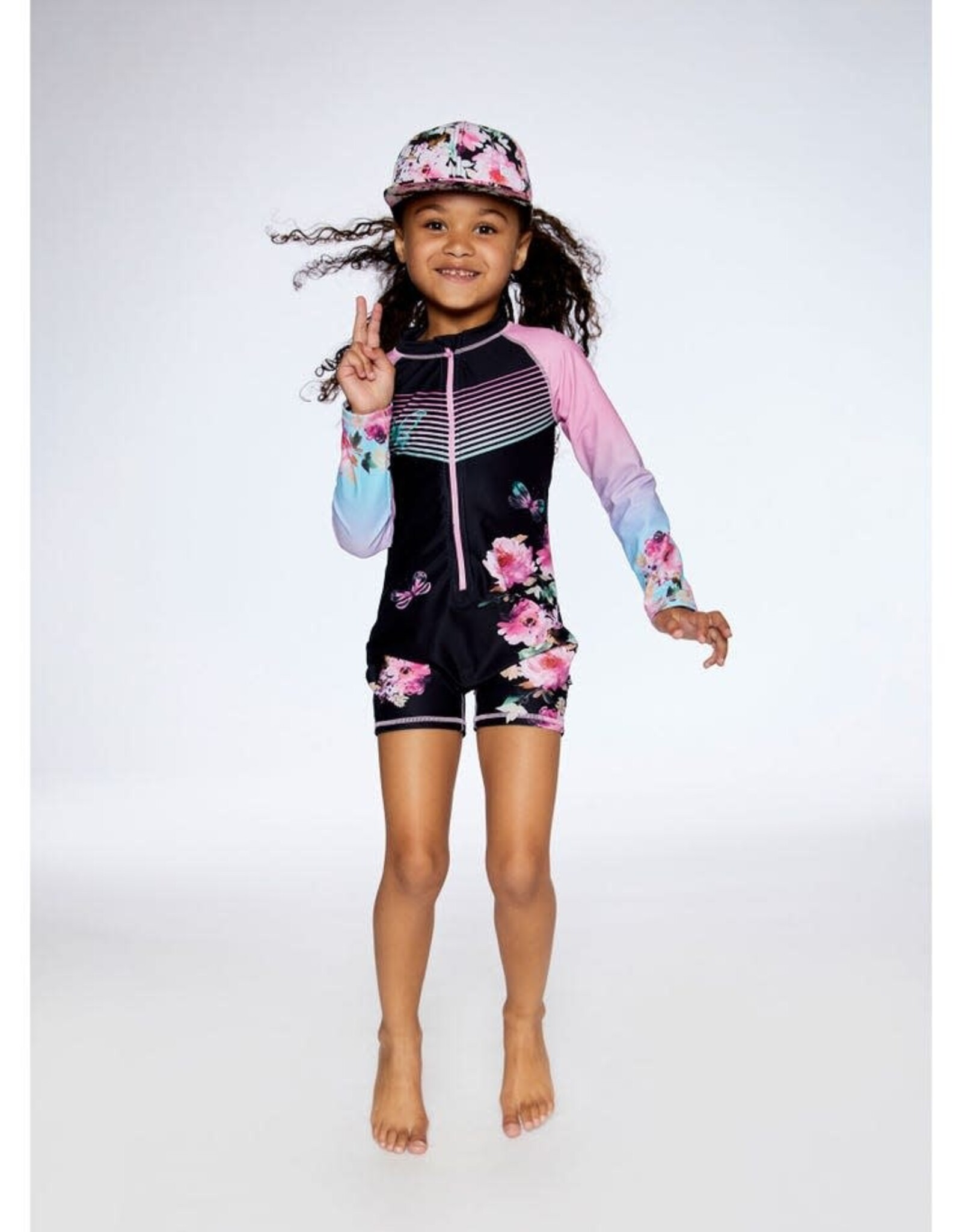 Deux Par Deux Anthracite Floral Rashguard