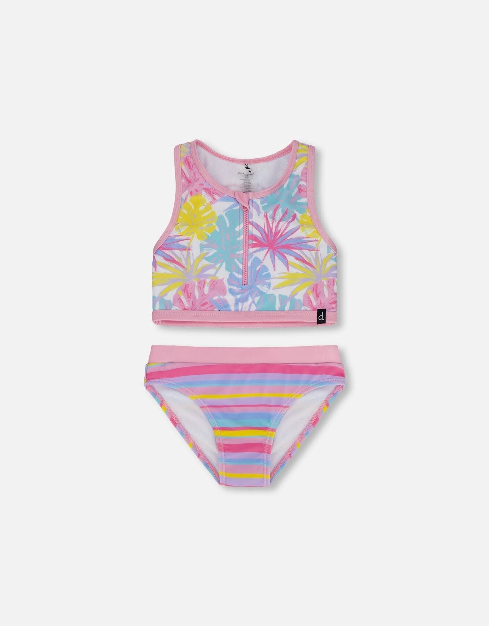Deux Par Deux Palm Leaves Two Pc Swimsuit