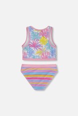 Deux Par Deux Palm Leaves Two Pc Swimsuit