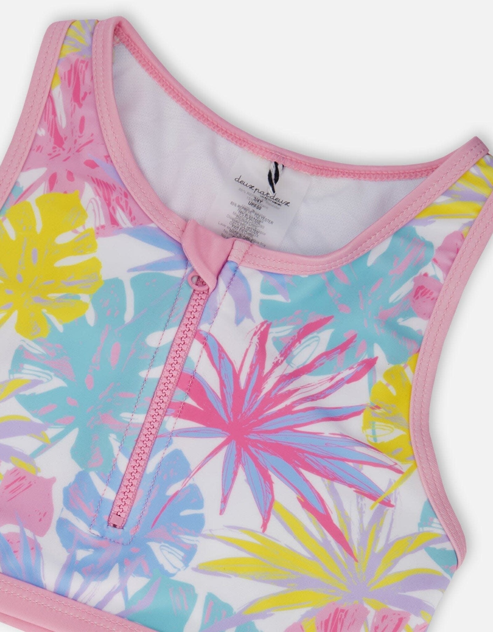 Deux Par Deux Palm Leaves Two Pc Swimsuit