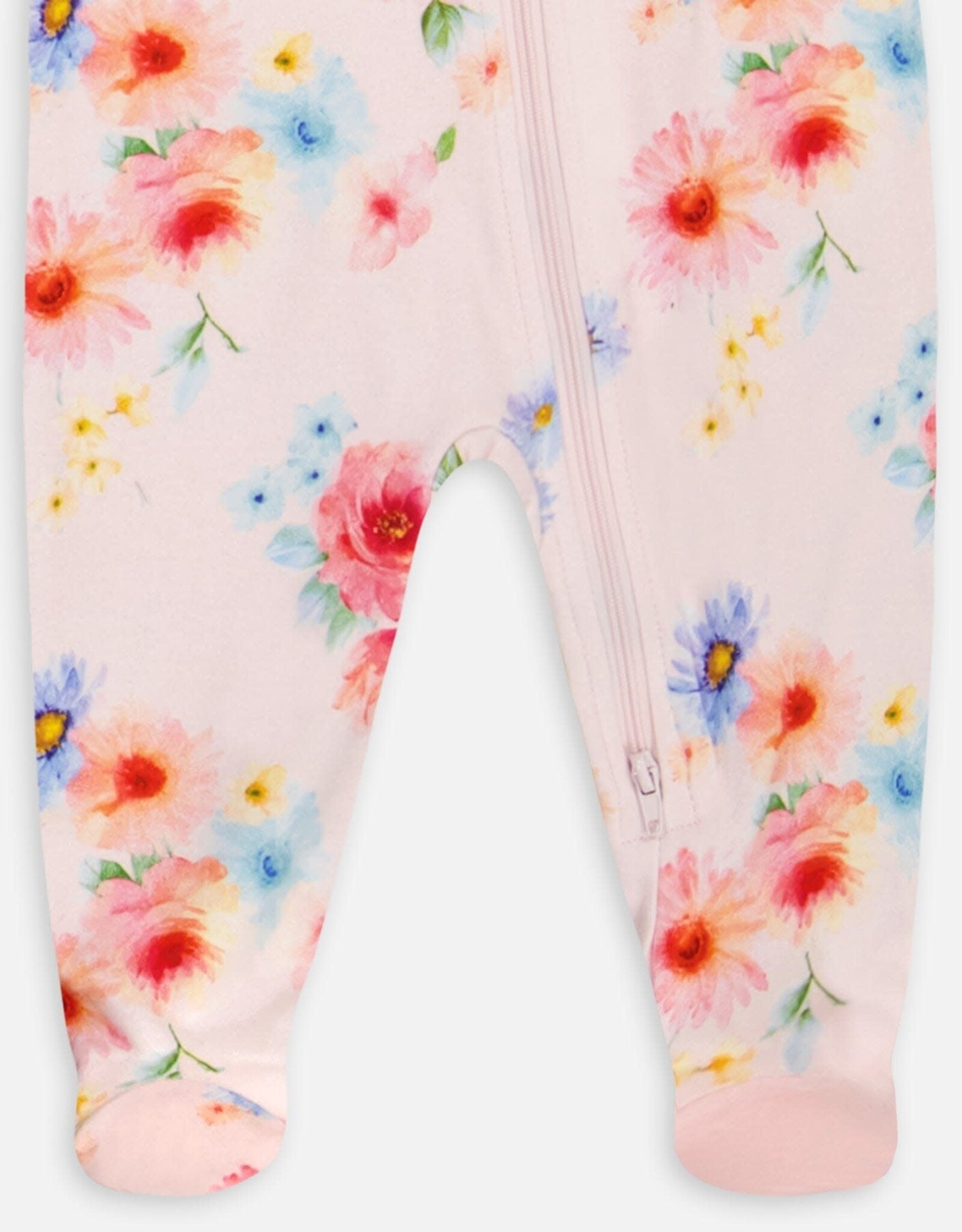 Deux Par Deux Floral Bouquet Footie Pajamas