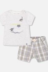 Deux Par Deux Light Grey Shirt/Short Set