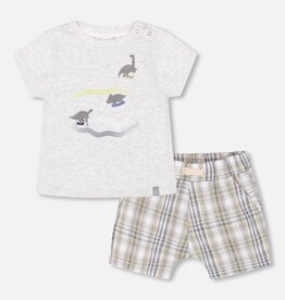 Deux Par Deux Light Grey Shirt/Short Set